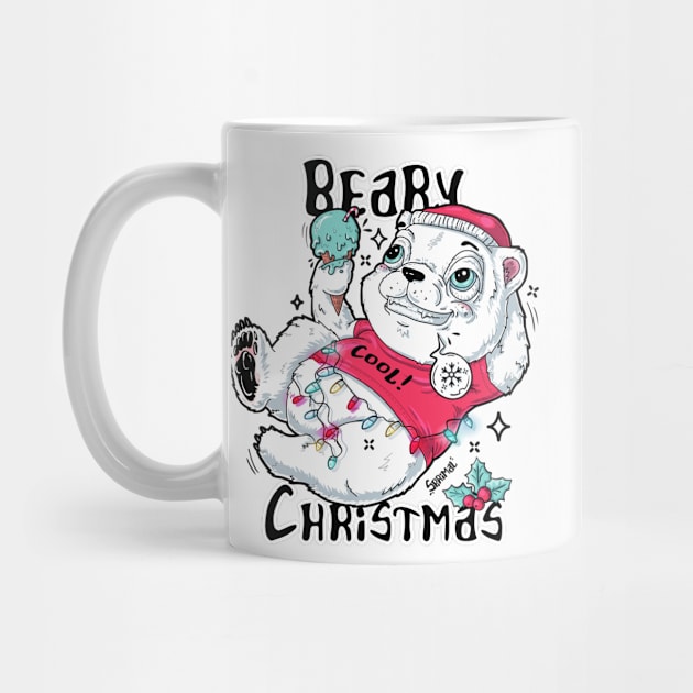 Beary Christmas polar bear and winter holiday pun by SPIRIMAL